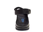 Wolky Wolky 0335020 000 Dames Sandalen Uitneembaar Voetbed Leer Klittenbandsluiting Zwart