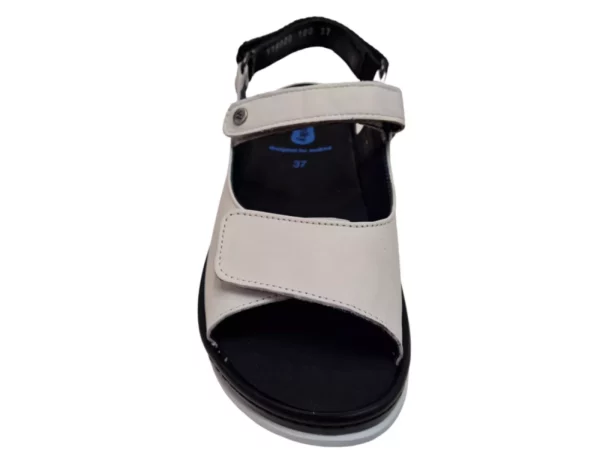 Wolky Wolky 0335020 100 Dames Sandalen Uitneembaar Voetbed Leer Klittenbandsluiting Wit
