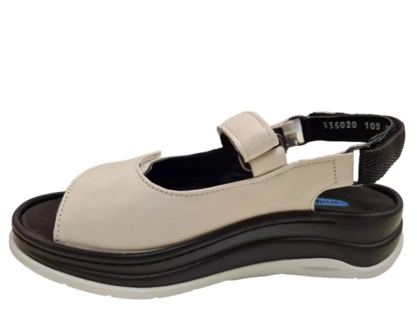 Wolky Wolky 0335020 100 Dames Sandalen Uitneembaar Voetbed Leer Klittenbandsluiting Wit