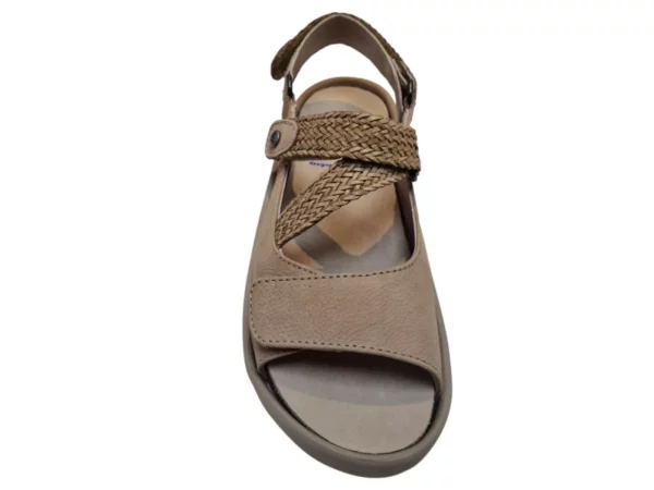 Wolky Wolky 0392511 125 Dames Sandalen Uitneembaar Voetbed Leer Klittenbandsluiting Beige