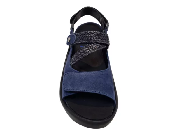 Wolky Wolky 0392511 821 Dames Sandalen Uitneembaar Voetbed Leer Klittenbandsluiting Blauw