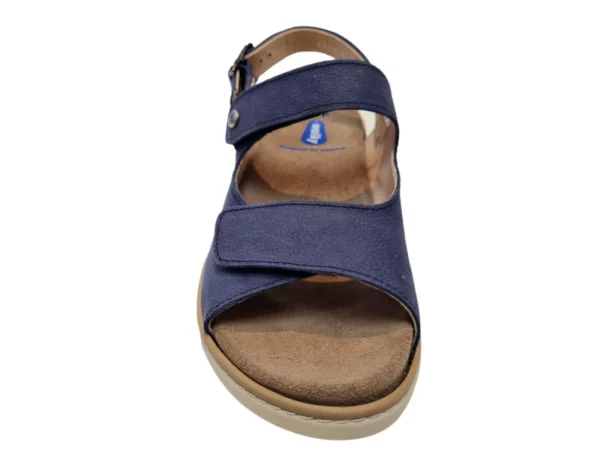 Wolky Wolky 0410311 820 Dames Sandalen Uitneembaar Voetbed Leer Klittenbandsluiting Blauw