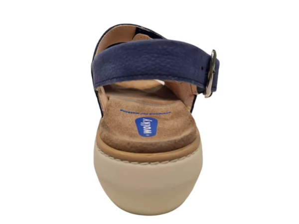 Wolky Wolky 0410311 820 Dames Sandalen Uitneembaar Voetbed Leer Klittenbandsluiting Blauw