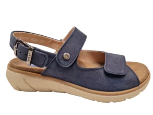 Wolky Wolky 0410311 820 Dames Sandalen Uitneembaar Voetbed Leer Klittenbandsluiting Blauw
