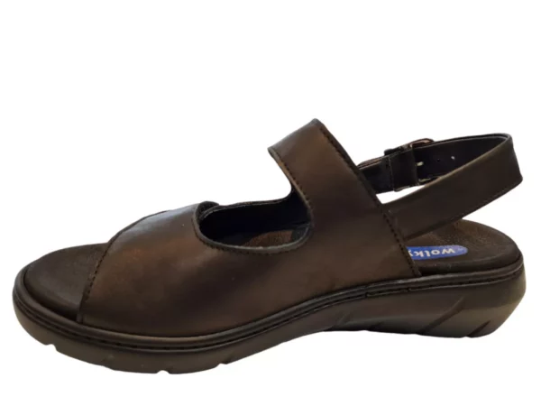 Wolky Wolky 0410322 000 Dames Sandalen Uitneembaar Voetbed Leer Klittenbandsluiting ZWart