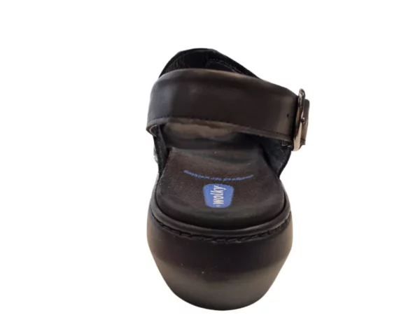 Wolky Wolky 0410322 000 Dames Sandalen Uitneembaar Voetbed Leer Klittenbandsluiting ZWart