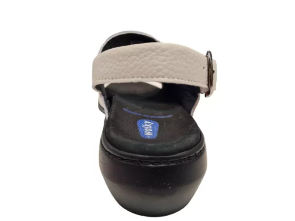 Wolky Wolky 0410371 120 Leren Dames Sandalen Uitneembaar Voetbed En Klittenbandsluiting Creme