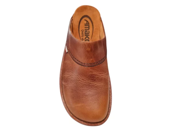 Amako Amako 520 Natuur Bruine Leren Heren Muilen Slippers