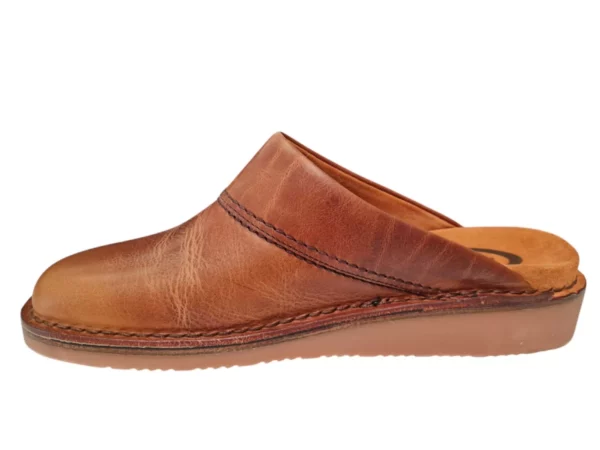Amako Amako 520 Natuur Bruine Leren Heren Muilen Slippers