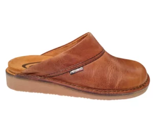 Amako Amako 520 Natuur Bruine Leren Heren Muilen Slippers