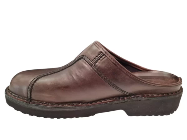 Amako Amako 575 Bruin Bruine Leren Heren Muilen Slippers Breed Model