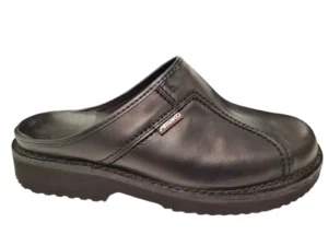 Amako Amako 575 Zwart Zwarte Leren Heren Muilen Slippers Breed Model