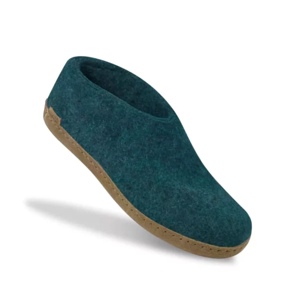 Glerups Glerups Lage Wollen Sloffen Leren Zool Blauw