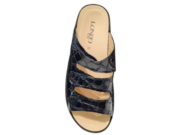 Longo Longo Blauwe Dames Slippers Lak