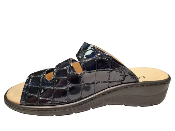 Longo Longo Blauwe Dames Slippers Lak