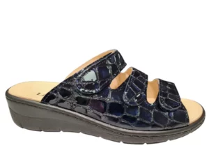 Longo Longo Blauwe Dames Slippers Lak
