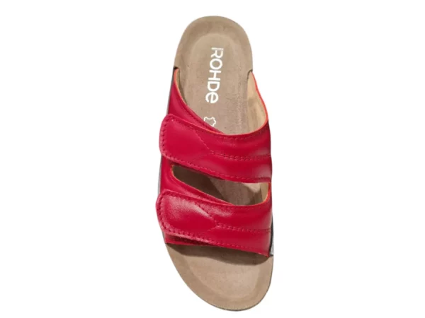 Rohde Rohde - 1940 43 Rode Dames Slippers Met Klittenband Sluiting