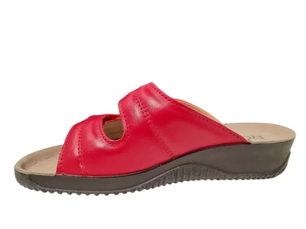 Rohde Rohde - 1940 43 Rode Dames Slippers Met Klittenband Sluiting