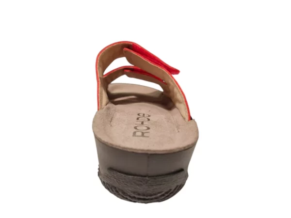 Rohde Rohde - 1940 43 Rode Dames Slippers Met Klittenband Sluiting