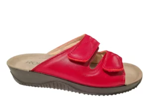 Rohde Rohde - 1940 43 Rode Dames Slippers Met Klittenband Sluiting