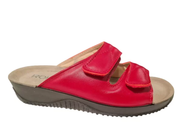 Rohde Rohde - 1940 43 Rode Dames Slippers Met Klittenband Sluiting