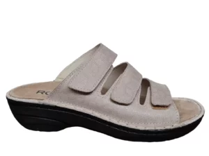 Rohde Rohde Grijze Dames Slippers Open Hiel
