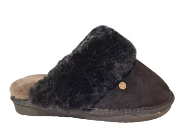 Warmbat Warmbat - Flurry Zwarte Open Dames Pantoffels