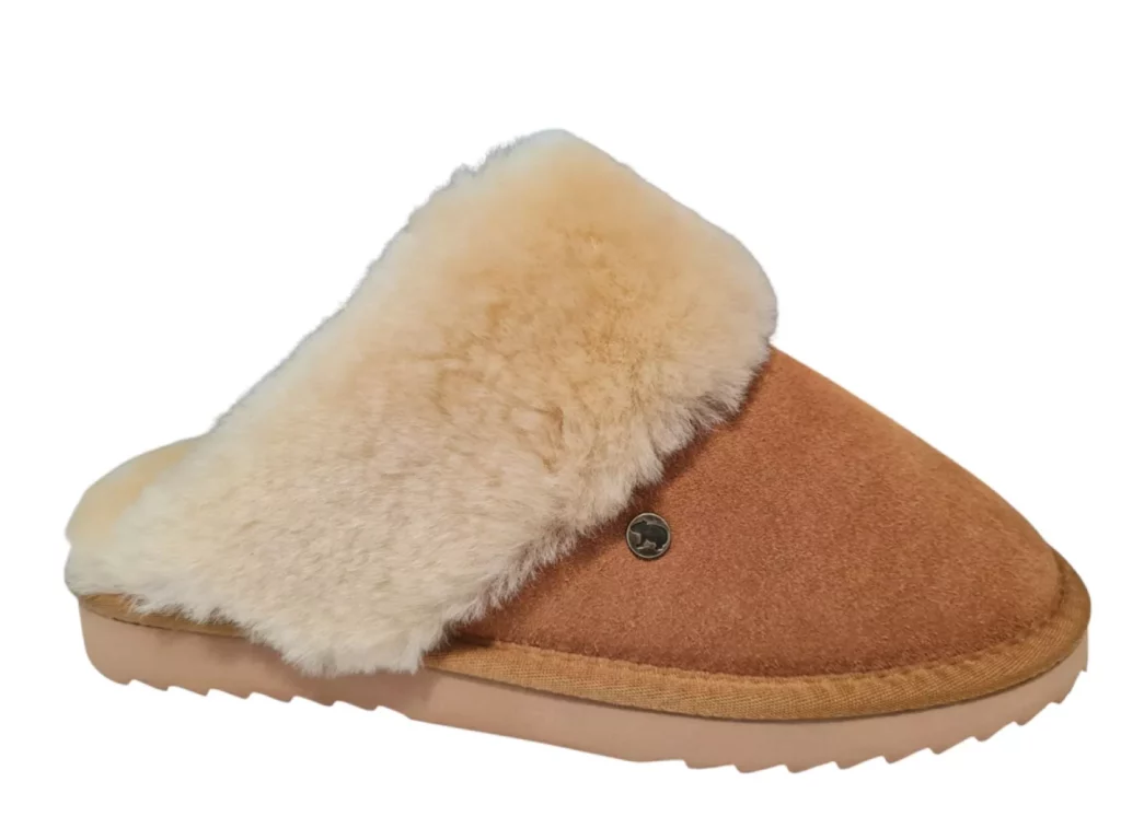 Warmbat Warmbat - Flurry Bruine Open Dames Pantoffels