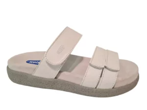 Wolky Wolky - 0050130 100 Dames Slippers Slides Voorgevormd Voetbed Klittenbandsluiting Wit