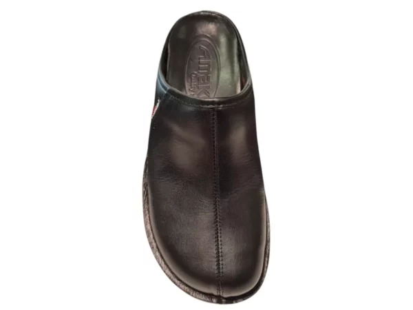 Amako Amako 550 Zwarte Leren Heren Muilen Slippers