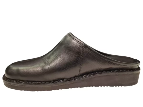 Amako Amako 550 Zwarte Leren Heren Muilen Slippers