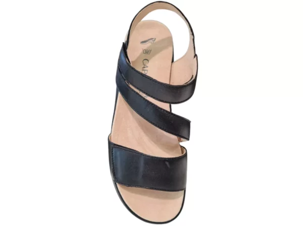 Caprice Caprice Zwarte Leren Dames Sandalen