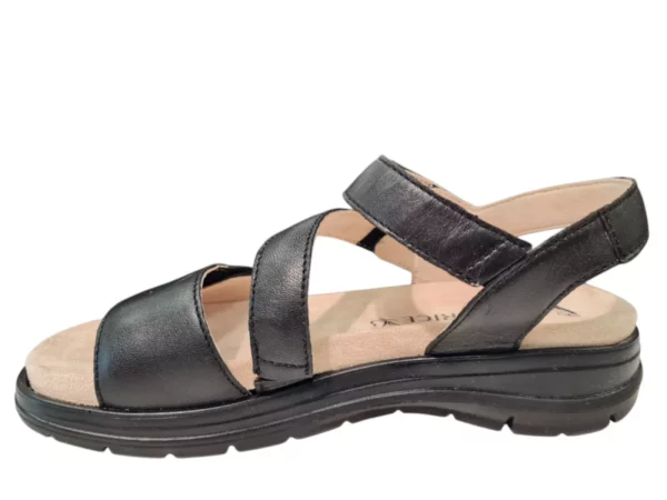 Caprice Caprice Zwarte Leren Dames Sandalen