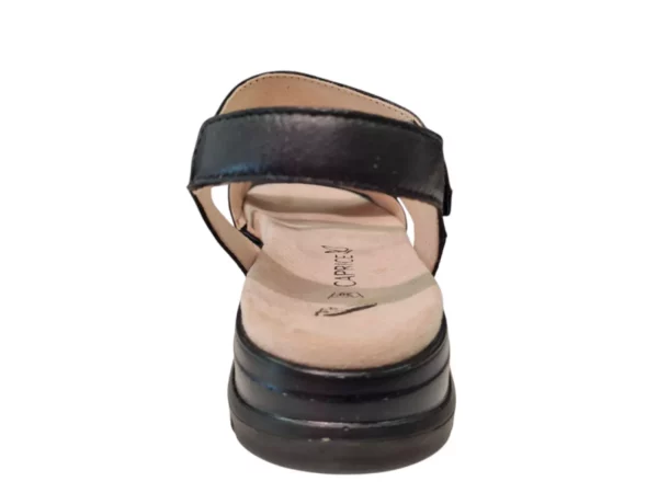 Caprice Caprice Zwarte Leren Dames Sandalen