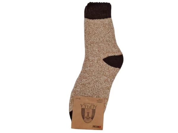Figuretta Heren Alpaca Wollen Sokken Dik Zwart Grijs Bruin