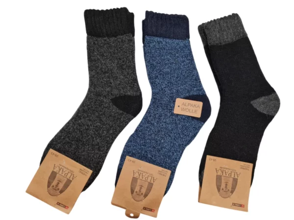 Figuretta Heren Alpaca Wollen Sokken Dik DGrijs Blauw Zwart