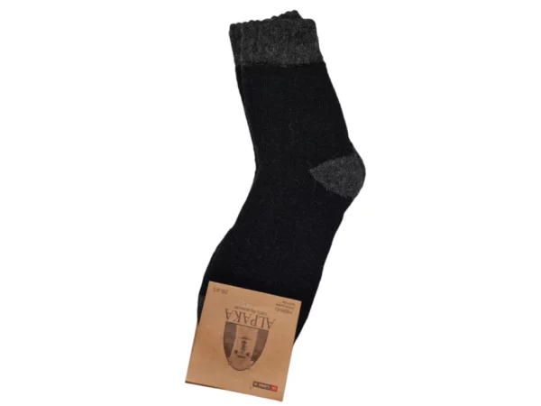 Figuretta Heren Alpaca Wollen Sokken Dik Grijs Zwart Blauw