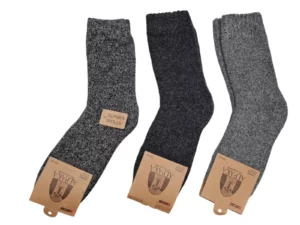 Figuretta Heren Alpaca Wollen Sokken Dik 3x Grijs Mix