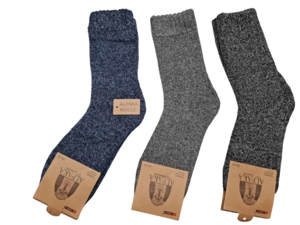 Figuretta Heren Alpaca Wollen Sokken Dik Blauw Grijs Dgrijs