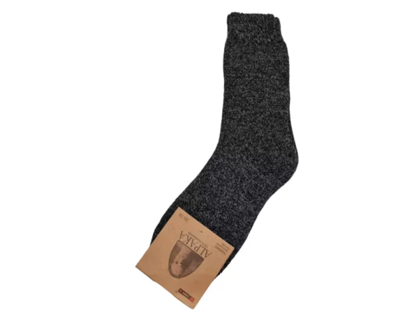 Figuretta Dames Alpaca Wollen Sokken Dik Zwart Paars Grijs