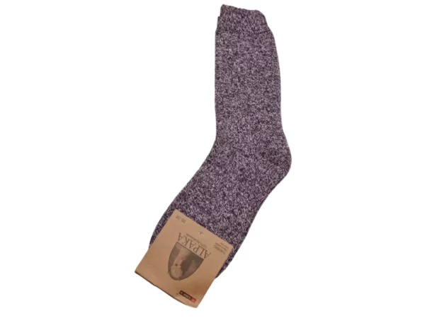 Figuretta Dames Alpaca Wollen Sokken Dik Zwart Paars Grijs