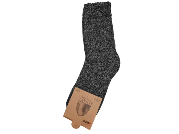 Figuretta Dames Alpaca Wollen Sokken Dik Grijs DGrijs Roze