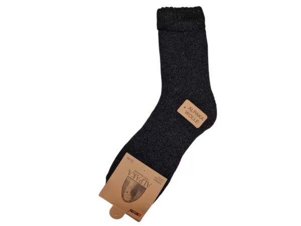 Figuretta Dames Alpaca Wollen Sokken Dik Zwart LGrij Blauw