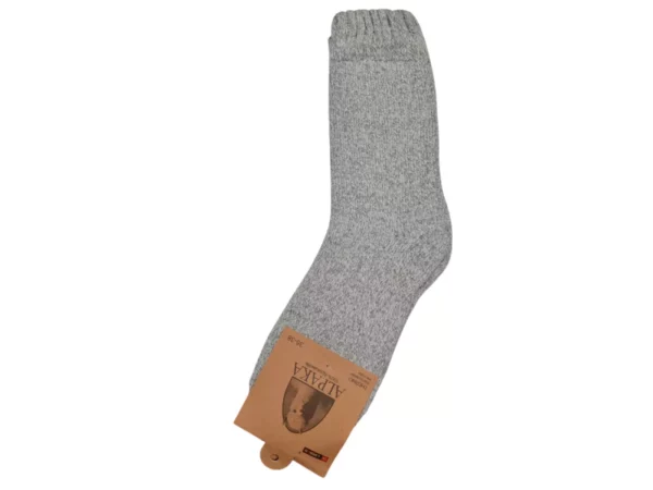 Figuretta Dames Alpaca Wollen Sokken Dik Zwart LGrij Blauw