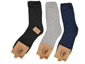 Figuretta Dames Alpaca Wollen Sokken Dik Zwart LGrij Blauw