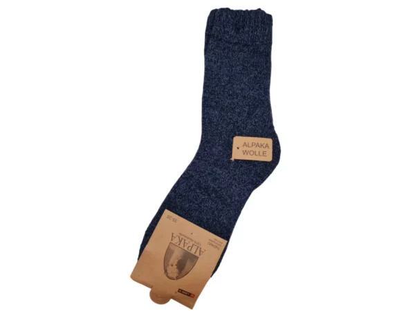 Figuretta Dames Alpaca Wollen Sokken Dik Blauw Grijs Zwart