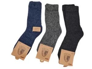 Figuretta Dames Alpaca Wollen Sokken Dik Blauw Grijs Zwart