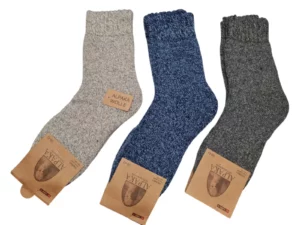 Figuretta Dames Alpaca Wollen Sokken Dik LGrijs Blauw Grijs