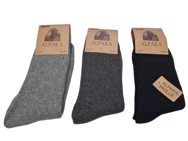 Figuretta Heren Alpaca Wollen Sokken Grijs DGrijs Zwart