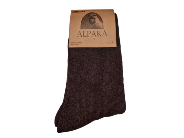 Figuretta Dames en Heren Alpaca Wollen Sokken Bruin Zwart DGrijs